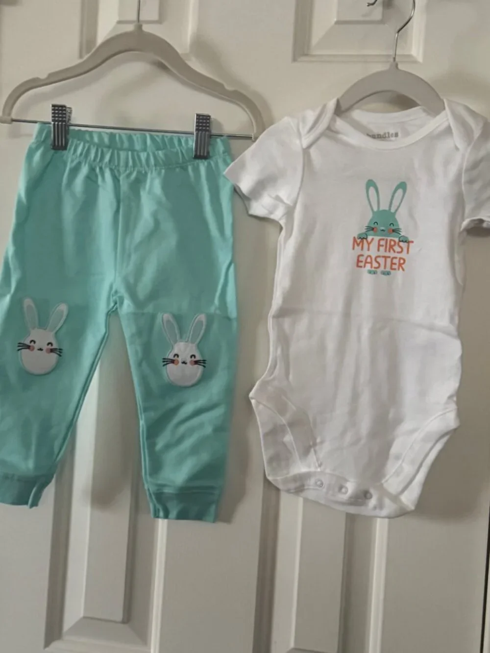 The Childrens Place My First Easter Bunny Bodysuit and Pants Outfit 6-9 mos P3
